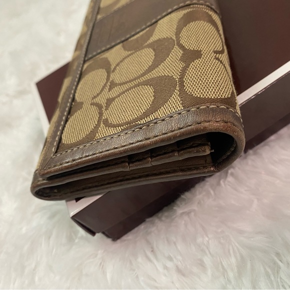 Coach Logo Brown Long Wallet - Picture 3 of 6